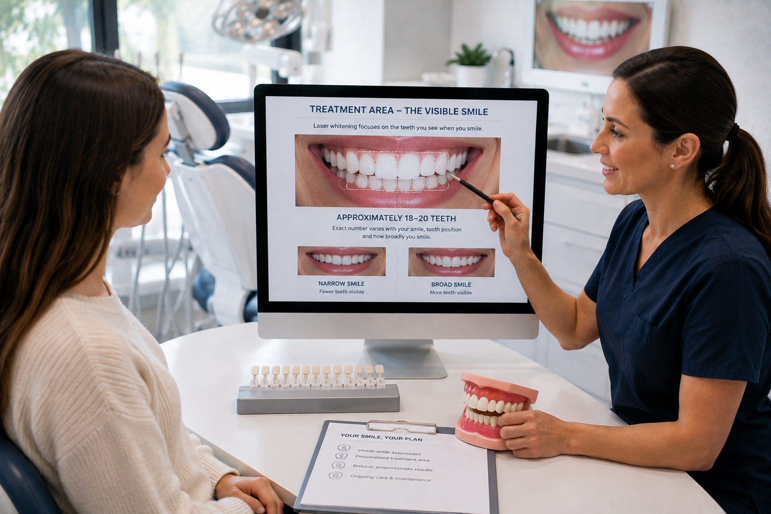 Visible smile treatment area for Teeth Whitening